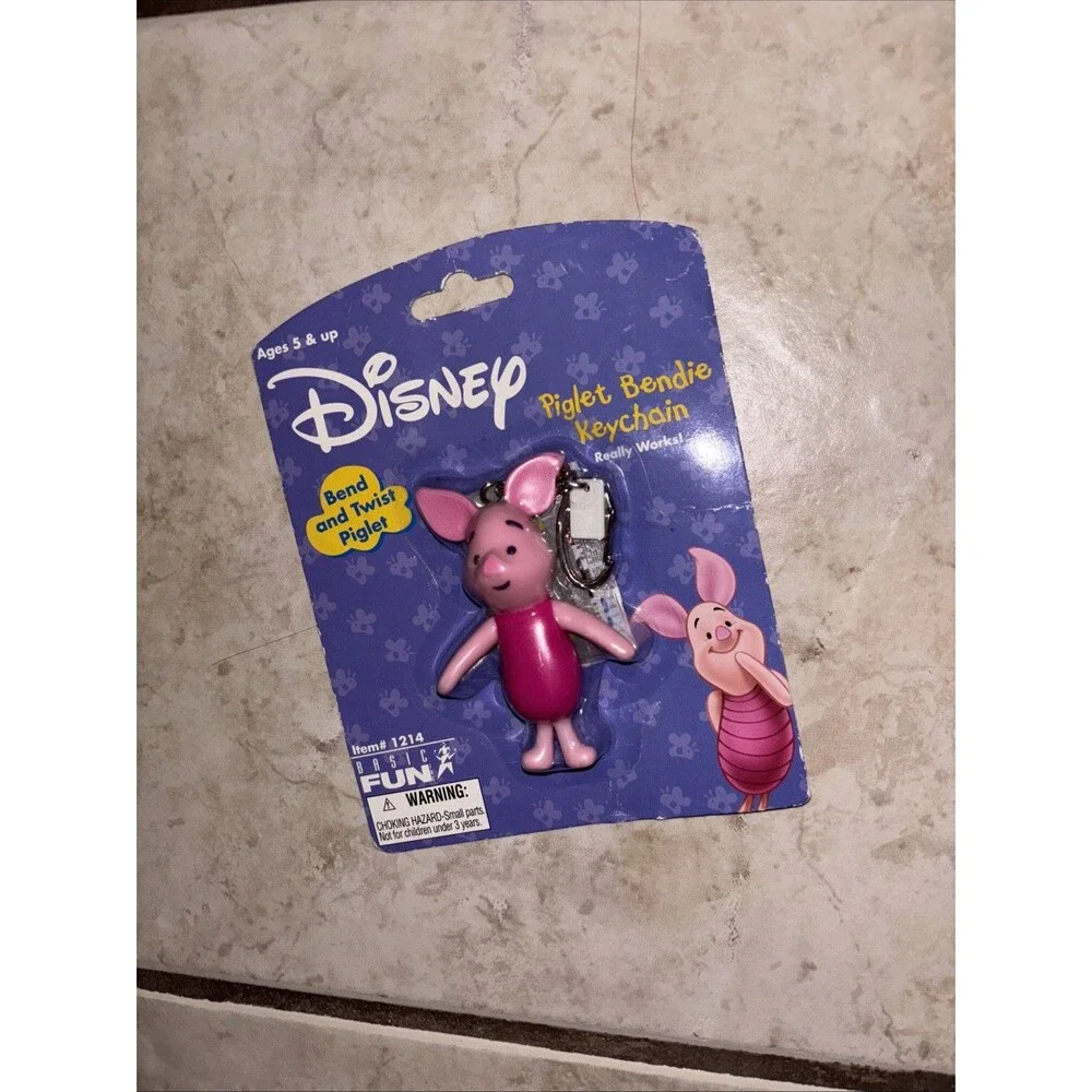 Basic Fun Disney's Bend & Twist Piglet Bendie Keychain New